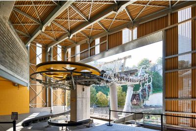 Téléphérique de Namur :  des façades en acier or 